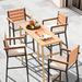 Latitude Run® 5-Piece Outdoor Patio Bar Table Set in Black/Brown | Wayfair A937ED9BF0E4473AB7A34AFAD39CDEEA