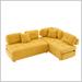 Yellow Sectional - Latitude Run® Modern Sectional Sofa Couch w/ 2 Stools & 2 Lumbar Pillows Chenille/Upholstery | 32 H x 92 W x 66 D in | Wayfair
