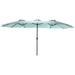 Arlmont & Co. Shamikia 14' 10" x 8' 9" Market Umbrella, Steel in Green | 100.39 H x 178.35 W x 105.12 D in | Wayfair