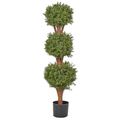 Künstliche Topfpflanze Buxus Kugelbaum Grün Kunststoff Blätter Material Massivholz Stamm 120 cm Dekorative Indoor Outdoor Garten Accessoire