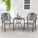 Costway Patio Cast Aluminum Dining Chairs Set of 2 Metal Armchairs Stackable-Copper