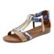 Sandale LASCANA Gr. 43, blau (beige, blau) Damen Schuhe Keilsandaletten