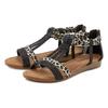 Sandale LASCANA "Sommerschuh, Sandalette", Damen, Gr. 43, schwarz (schwarz, leo), Obermaterial: 50% Lederimitat, 50% Textilmaterial. Futter: 100% Lederimitat. Decksohle: 100% Lederimitat. Laufsohle: 100% Synthetik, bedruckt, modisch, Schuhe...