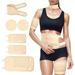 Castor Oil Pack Wrap 6 Pcs Reusable Organic Cotton Pack Kit for Neck Waist Chest Knee Adjustable Elastic Strap Compress Packs for Liver Detox Insomnia Constipation and Inflammation Women Gifts