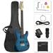 GST 6 String Electric Guitar Kit with 20W Amp H-H Pickup Electric Guitar with Carry Bag Tremolo Arm Guitar Strap Wrench Tool (Blue)