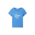 TOM TAILOR DENIM Damen T-Shirt mit Bio-Baumwolle, blau, Print, Gr. L