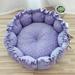 YOLOKE Lily Brown Drawstring Design Round Pet Cat Bed Warm Cat Cushions Cat House Warm Cat Basket Dog Cat Nest Kennel for Small Dog Cat