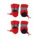 1 Set Pet Anti-skid Shoe Rain Boots Dog Foot Cover Thick Plush Dog Boots Paw Protector Sole Footwear (Red Size 2ï¼‰