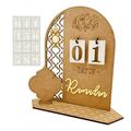 KQJQS Ramadan Countdown Calendar with DIY Decorations 30-Day Wooden Ramadan Eid Calendar Decorations