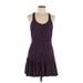 Aeropostale Casual Dress - Mini Scoop Neck Sleeveless: Purple Dresses - Women's Size Large