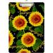 Wellsay Sunflower Polka Dot Clipboards for Kids Student Women Men Floral Letter Size Plastic Low Profile Clip 9 x 12.5 in Silver Clip