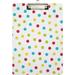 Wellsay Colorful Polka Dots Clipboards for Kids Student Women Men Letter Size Plastic Low Profile Clip 9 x 12.5 in Silver Clip