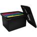 34052 File Tote Storage Box W/Lid Legal/Letter Plastic Black