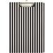 Wellsay Black Striped White Stripes Clipboards for Kids Student Women Men Letter Size Plastic Low Profile Clip 9 x 12.5 in Silver Clip