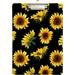 Wellsay Sunflower Print Yellow Floral Clipboards for Kids Student Women Men Letter Size Plastic Low Profile Clip 9 x 12.5 in Silver Clip