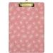Wellsay Pink Waterlily Lotus Clipboards for Kids Student Women Men Letter Size Plastic Low Profile Clip 9 x 12.5 in