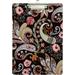 Wellsay Paisley Ornate Curls Blossom Red Poppy Flower Clipboards for Kids Student Women Men Letter Size Plastic Low Profile Clip 9 x 12.5 in Silver Clip