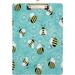 Wellsay Flowers Marguerite Bees Clipboard | Clipboard with Low Profile Silver Clip | Decorative Clipboard for School Office Nurse Art Business 9 x 12.5 Inches