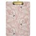 Wellsay Pink Flamingo Animal Bird Clipboards for Kids Student Women Men Letter Size Plastic Low Profile Clip 9 x 12.5 in Golden Clip