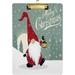 Wellsay Retro Christmas Gnome Clipboard 9x12.5in Christmas Decorative Clipboard for School Office Nurse Art Business Clipboard with Low Profile Gold Clip