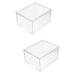 Set of 2 Transparent Drawer Storage Box Stationery Desk Organizer Cosmetics Organizer Box Plastic Drawers Office