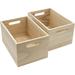 Unfinished Wood Crates - Organizer Bins Wooden Box For Pantry Organizer Storage Closet Arts & Crafts Cabinet Organizers Containers For Organizing (2 Pack)