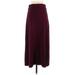 J.Crew Factory Store Casual Skirt: Burgundy Stripes Bottoms - Women's Size 2X-Small