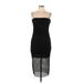 rue21 Casual Dress - Midi: Black Grid Dresses - New - Women's Size Large