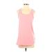 Calvin Klein Performance Active Tank Top: Pink Color Block Activewear - Women's Size Small