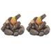 2 Pieces Synthetic Resin DIY Small Ornaments Bonfire Pile Garden Micro Landscape Landscaping Props Holiday Decoration Handmade Accessories Child