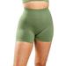 YDKZYMD Plus Size Shorts for Women Scrunch Butt Lifting Ribbed Solid Color Sport Shorts Biker Running High Waist Yoga Short Compression Booty Seamless Stretchy Leggings Green M