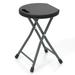 Costway 1 PCS 18 H Folding Stool Portable & Foldable Camping Chair with Built-in Handle Black
