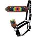 Showman Leather Bronc Halter w/ Beaded Rainbow Southwest Design