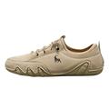 PMUYBHF Male Mens Sandals Size 13 Couple Fashion Walking Sneakers Non Slip Work Shoes Comfortable Leather Casual Tennis Shoes Khaki 43