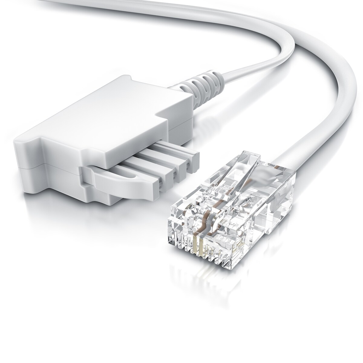 CSL - Internet Kabel Routerkabel - TAE-F Stecker auf RJ45 Stecker - 6m - Internetkabel - Router an die Telefondose, TAE - weiß Image