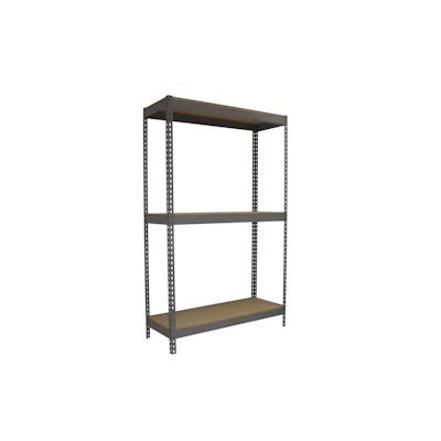 SimonRack Metallregal ohne Schrauben mit Simonforte 3 Regale 3 Regale. Grau/Holzfarbe 2000x2400x450 mm Image