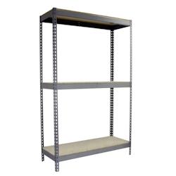 SimonRack Metallregal ohne Schrauben mit Simonforte 3 Regale 3 Regale. Grau/Holzfarbe 1500x1500x450 mm Image