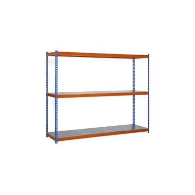 SimonRack Metallregal ohne Schrauben mit Simonforte -Metallschalen 3 Regale. Blau/Orange/Galva Farbe 2000x1800x750 mm Image