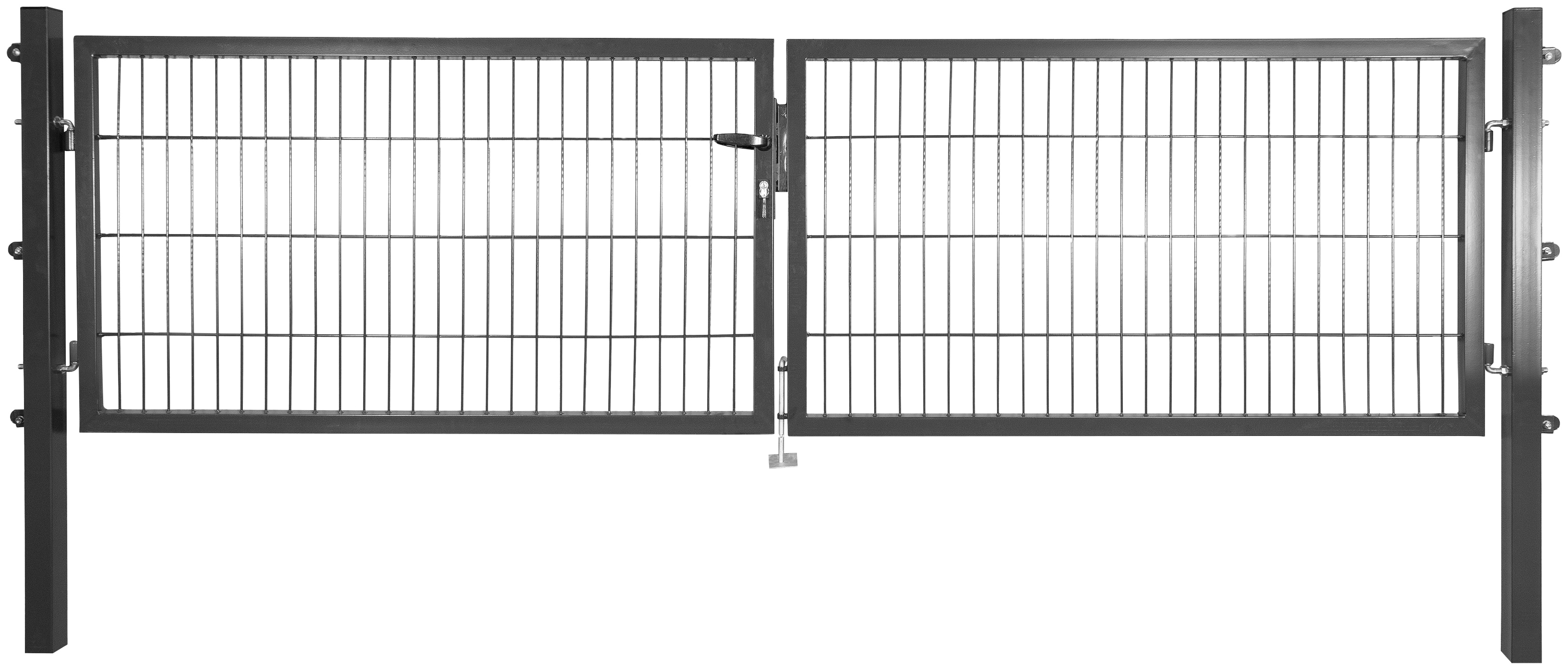 Zaundoppeltür ARVOTEC "ESSENTIAL", grau (anthrazit), B:300cm H:80cm, Metall, Tore, Breite: 300 cm, Höhe: 80 - 200 cm, zum Einbetonieren