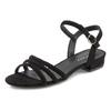 Sandale LASCANA "Sommerschuh", Damen, Gr. 42, schwarz, Obermaterial: 100% Textilmaterial. Futter: 100% Lederimitat. Decksohle: 100% Lederimitat. Laufsohle: 100% Synthetik, unifarben, casual, Schuhe Riemchensandale Sandalette, Sandalette, Sommerschuh...