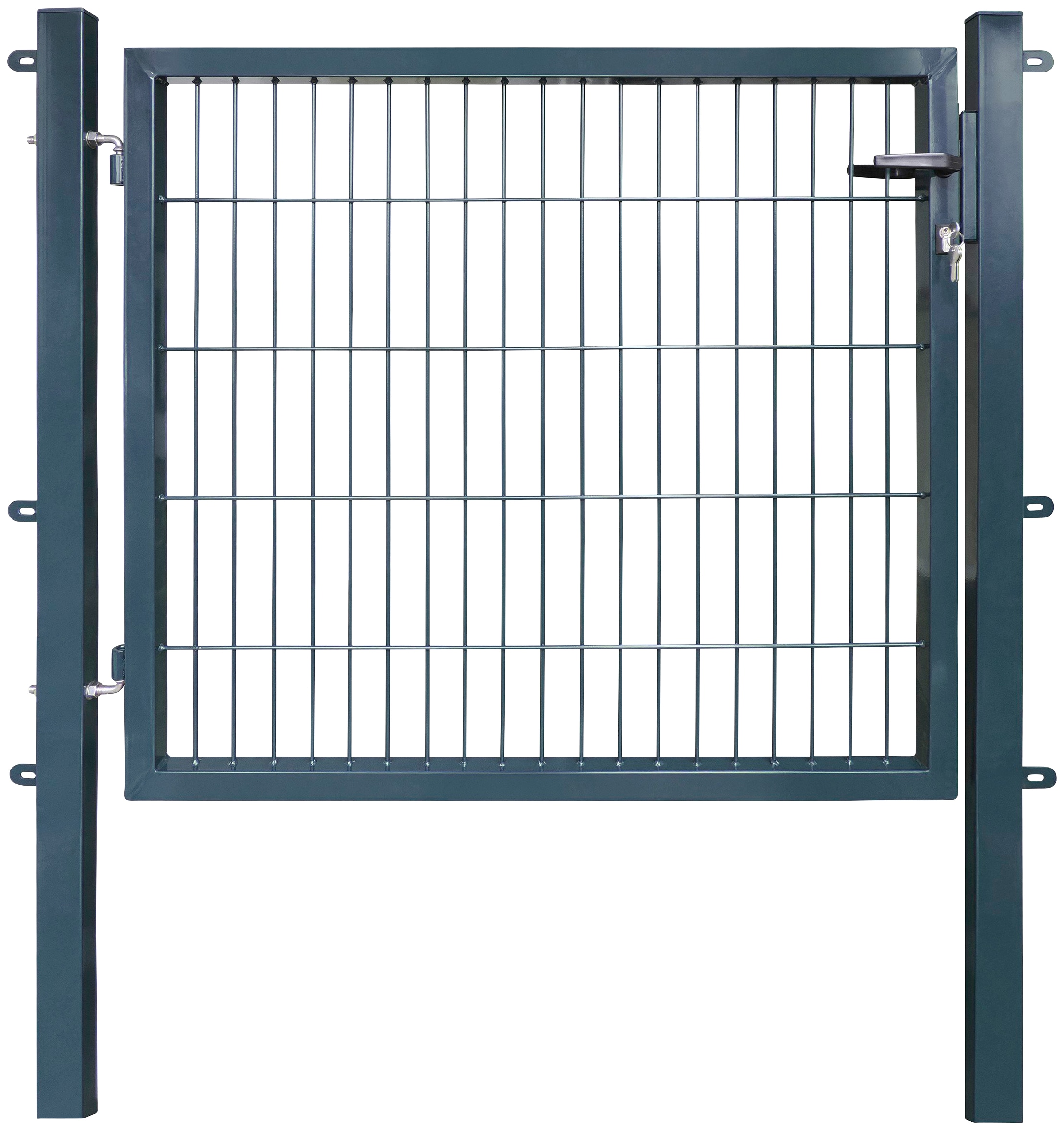 Zauneinzeltür ARVOTEC "ESSENTIAL", grau (anthrazit), B:120cm H:100cm, Metall, Tore, Breite: 100 - 120 cm, Höhe: 80 - 200 cm, zum Einbetonieren