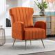 Elbs - Fauteuil scandinave - fauteuil décontracté, pieds dorés,velours - Orange