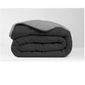 Couette 220x240 cm Today 2 personnes - Bi matiere : en flanelle et polyester - Gris et noir