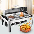 Senderpick - Rechauffeur de Nourriture Acier Inoxydable 9L Chafing Dish Acier Inoxydable Chafing