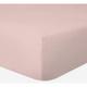 Drap-housse 100% Coton 57 Fils Rose Poudré - 180 x 200 cm - Bonnet 30 cm