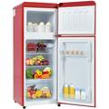 Okwish - Réfrigérateur rétro, hauteur 105,5 cm, largeur 41 cm, deux portes, avec un volume total de