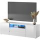 Selsey - bros - Meuble tv - Blanc mat / Blanc brillant avec led