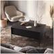 Tables Basses Bobochic Table basse 1 porte 100 cm lenara avec tasseaux Noir - Noir