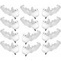 Linghhang - Lot de 12 colombes blanches artificielles avec clips en métal, mini oiseaux à plumes