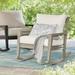 Stockholm Lounge Outdoor Rocking Chair With Cushion - Greige, Flax/Greige - Grandin Road